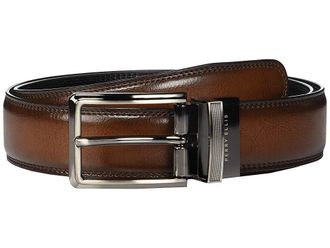 Perry Ellis Portfolio Double Stitched Edge Reversible Belt Mens Belts Brown : 38, Leather