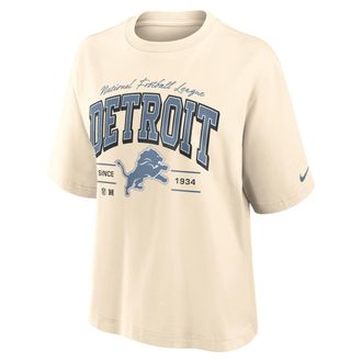 Nike Detroit Lions Vintage Mod Boxy Nike Womens NFL T-Shirt in White | 01CM15A9J-U9E