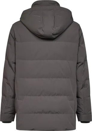 Brunello Cucinelli Mens Parka Bonded Nylon Steel Grey Polyamide Padded & Down Jackets