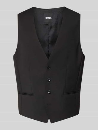 HUGO BOSS Weste mit Knopfleiste in Black, Größe 46