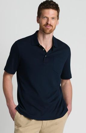 Lands End Short Sleeve Cotton Supima Polo Shirt with Pocket in Radiant Navy at Nordstrom, Size Xx-Large