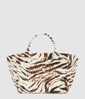 Ganni Sac Xxl Shopper Zebra Egret