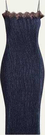 FFORME Lumi Pleated Satin Midi Dress