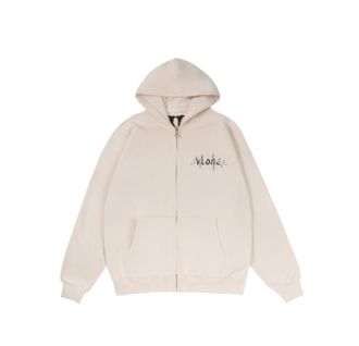Vlone Love Logo Zip Hooded Jacket Cream VLZPHD2023001