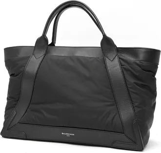 Balenciaga Black Nylon Leather Tote Bag (Pre-Owned)