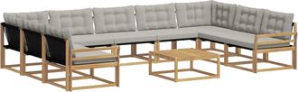 vidaXL Conjunto De Sof&aacute;s De Exterior 10 Uds. Blanco Y Gris Claro Vidaxl