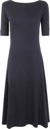 Lauren Ralph Lauren Abito midi con scollo a barca - Nero