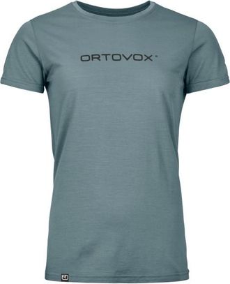 Ortovox 150 Cool Brand T-Shirt Merinoshirt f&uuml;r Damen | t&uuml;rkis/grau