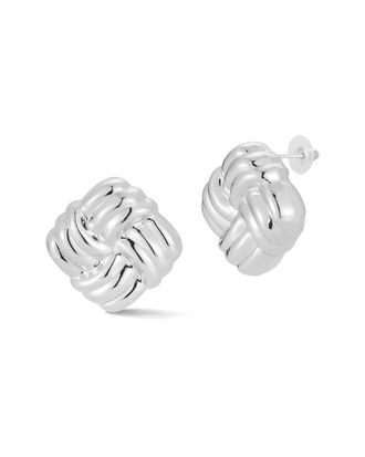 Glaze Jewelry Plated Puffed Knotted Stud Earrings