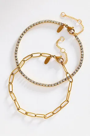 Anthropologie Water-Resistant Tennis Bracelets, Set of 2
