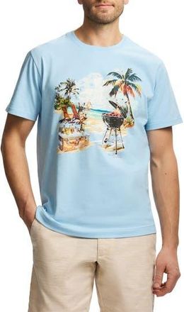 Robert Graham Summer BBQ Knit Graphic T-Shirt in Light Blue at Nordstrom Rack, Size Xx-Large