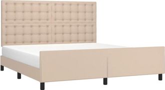 vidaXL Vidaxl - Estructura De Cama Cabecero Cuero Sint&eacute;tico Capuchino 180x200cm