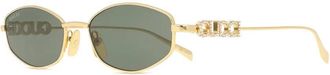 Gucci Grey Oval Ladies Sunglasses GG1802S 001 55