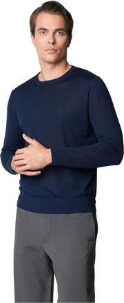 Bellwood Round-neck Knitwear, male, Blue, Size: 3XL Crewneck Sweater