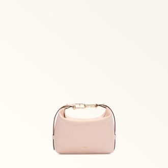 Furla Tonie Borsa A Spalla Dusty Pink Rosa Pelle Morbida Testurizzata Ares Donna