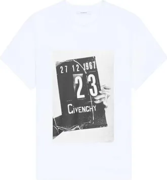 Givenchy Katoenen T-shirt met Clapperboard Print - Dames - T-shirts - Wit - M - Katoen - Tops