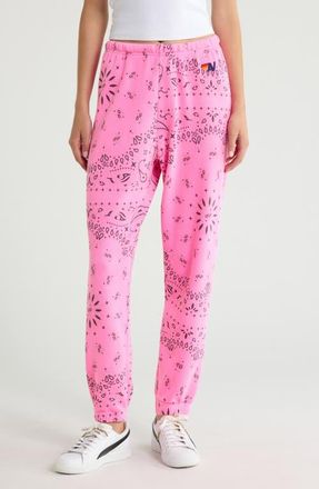 Aviator Nation Bandana Print Sweatpants in Neon Pink at Nordstrom, Size X-Small