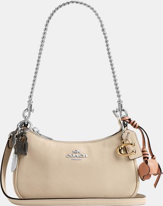 Coach Womens Teri Mini Crossbody Bag With Charms - White Leather - One Size