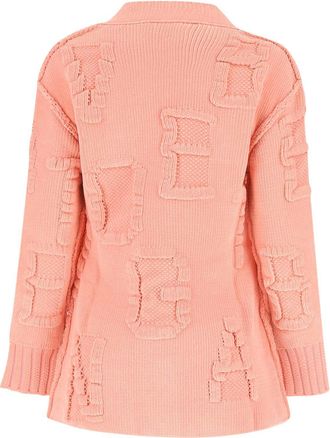 Bottega Veneta Womens Pink Chenille Cardigan 5556 Exterior: Polyamide Elastane Maglieria Sweater