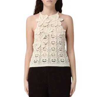 Pinko Blouses, female, Beige, Size: L Nymphaea Top