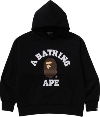 A Bathing Ape College Puffy Relaxed Fit Pullover Hoodie Black 1K80-114-012-BLACK