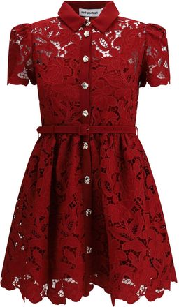 Self Portrait Embroidered Short Dress