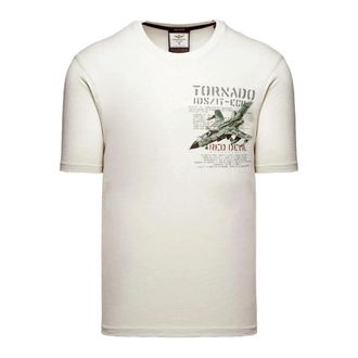 Aeronautica Katoenen T-shirt met Tornado Print Ts 2537Uj 00727 - Heren - T-shirts - Wit - XL - Katoen - Tops