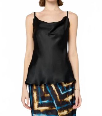 Vix Davina Satin Top In Black