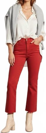 Daze Shy Girl High Rise Crop Flare Jean In Cherry