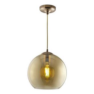 Searchlight Dimmbare Pendelleuchte Balls &oslash; 30/ H 38-120 cm - Messing/Amber ARCHIVIERT