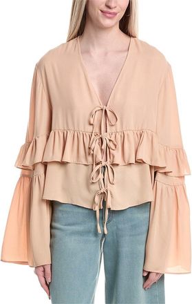 WeWoreWhat Ruffle Tie-Front Top