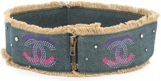 Chanel Pre-owned Belts, female, Blue, Size: ONE SIZE Pre-owned Cotton belts