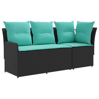 vidaXL Sof&aacute; De Jard&iacute;n Con Brazo Y Sof&aacute; En Esquina Con Almohada 2 Pieza Vidaxl