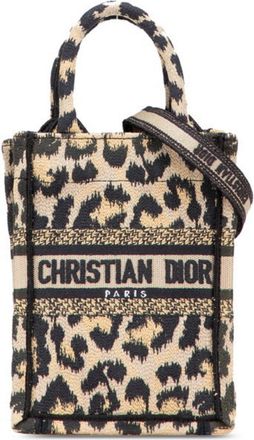 Dior Beige Black Canvas Shoulder Bag Tote Bag (Pre-Owned)