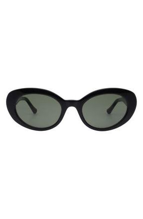 Florence By Mills 52mm Oval Sunglasses in Gloss Black at Nordstrom Rack