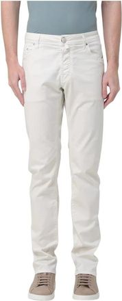 Jacob Cohen Slim-fit Broeken - Heren - Slim Fit Broeken - Beige - W37 - Leer - Broeken