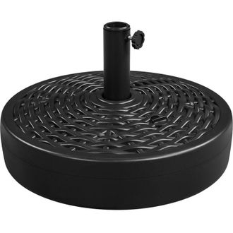 Yaheetech Homevive Base De Sombrilla De Parasol Redonda Llenado De 22l Agua / 36,5kg Arena Con Dise&ntilde;o Trenzado Alta Resistencia Soporte De Parasol Apto Para M&aacute;s