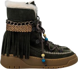 Nemonic Warm 2301 Ingras Tyme Boot - Dames - Winterlaarzen - Groen - 36 EU - Leer - Schoenen