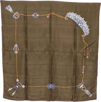 Cartier Pre-owned Scarves, female, Green, Size: ONE SIZE Pre-owned Silk Scarf