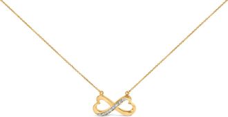 House of Brilliance Gold Vermeil Diamond Accent Infinity Heart Pendant Necklace