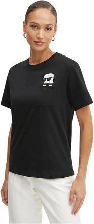 Karl Lagerfeld Ikon T-shirt - Dames - T-shirts - Zwart - XS - Katoen - Tops