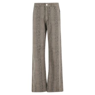 Federica Tosi Wide Jeans, female, Brown, Size: W28 Python Denim Jeans