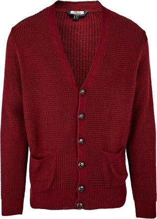 Relco Mens Burgundy Waffle Knit Cardigan (3XL)