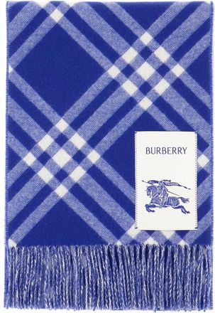 Burberry Winter Scarves, unisex, Blue, Size: ONE SIZE Check Cashmere Scarf