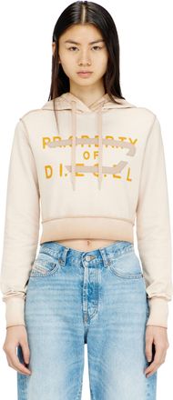 Diesel Hoodie with print and D appliqu&eacute; - Sweaters - Woman - Beige