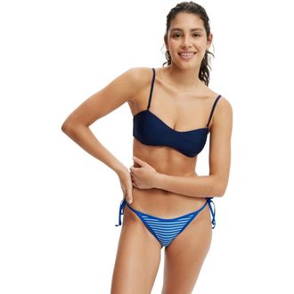 Cotton On Womens Curved Bandeau Bikini Top in Ocean Water Shimmer at Nordstrom, Size X-Small