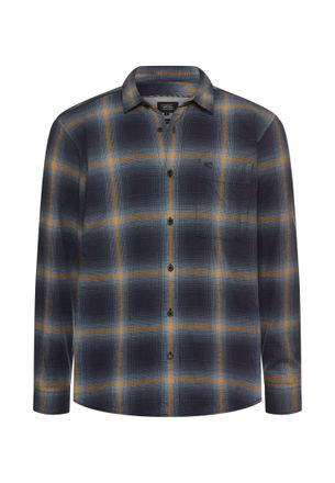 Camel Active Langarmhemd CAMEL ACTIVE, Herren, Gr. XXL, N-Gr, schwarz navy, Web, Obermaterial: 98% Baumwolle, 2% Elasthan, kariert, regular fit taillenbedeckt, Man