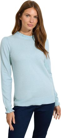 M&Co Womens Frill Neck Knitted Jumper - Womens Light Blue