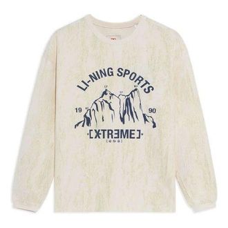 Li-Ning Alphabet Printing Loose Sports Round Neck Creamy White AHSS147-1
