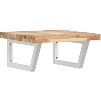 vidaXL Vidaxl - Estante De Lavabo De Pared Acero Y Madera Maciza De Acacia